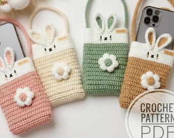 Crochet Phone Bag Pattern PDF | Crochet Phone Pouch with Pocket | Crossbody Mobile Bag | Handmade Phone Case Pattern
