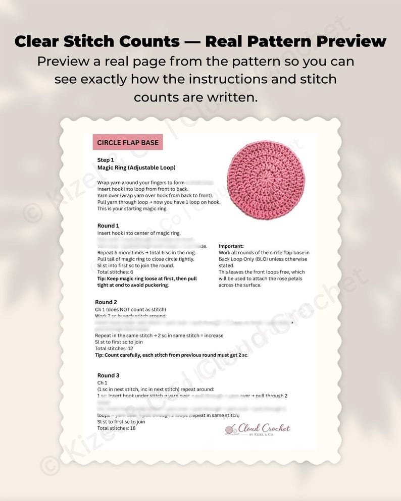 Crochet Rose Backpack Pattern | DIY Handmade Backpack | Crochet Rose Bag Tutorial | Instant Download Pattern image 2