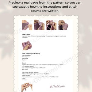Rucksack Häkelanleitung | DIY handgemachter Rucksack | Moderne Häkeltasche Anleitung | Instant Download Nähanleitung Bild 2