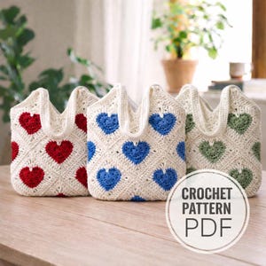 Crochet Granny Heart Bag Pattern | Crochet Tote Bag | PDF Digital Download