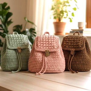 Crochet Backpack Pattern | DIY Handmade Backpack | Modern Crochet Bag Tutorial | Instant Download Pattern