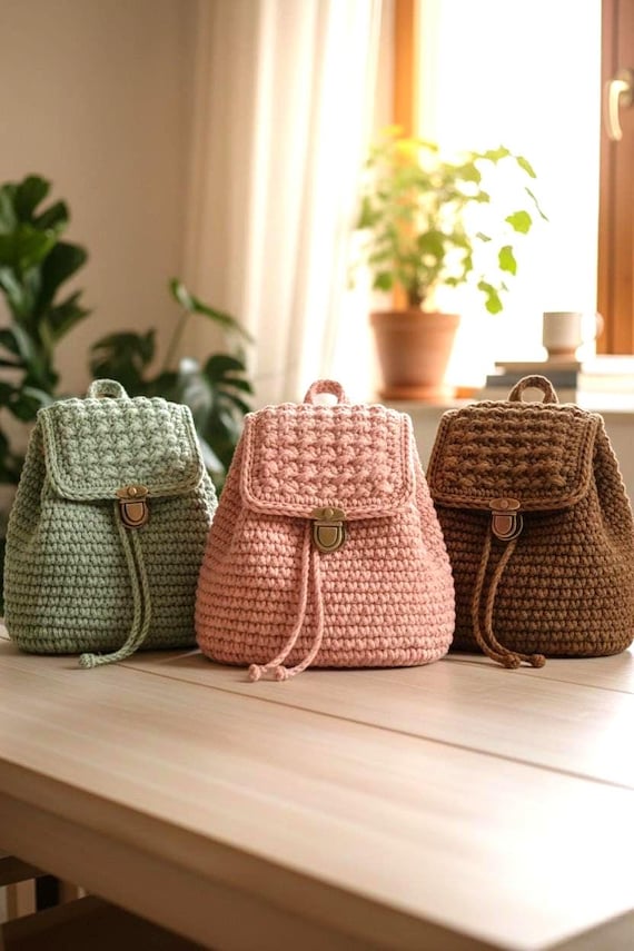 Crochet Backpack Pattern | DIY Handmade Backpack | Modern Crochet Bag Tutorial | Instant Download Pattern
