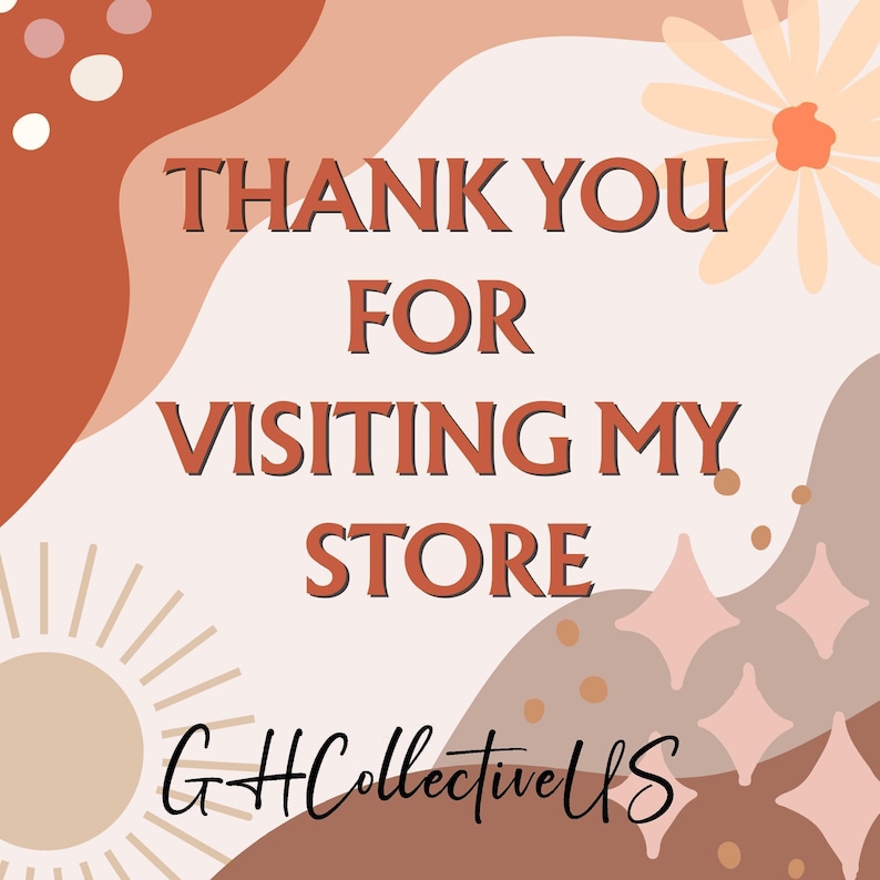a message that reads "THANK YOU FOR VISITING MY STORE" in a stylized font.