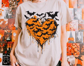T-shirt chauve-souris, style gothique, amoureux de la nature et de la biologie, cadeau d'Halloween années 90 pour professeur, t-shirt chauve-souris pour femme, vêtements bohèmes gothiques et sorcières.