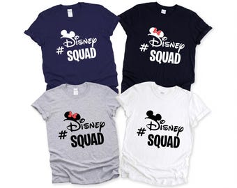 Camiseta Disney Squad Family Vacation, diseño de camiseta de viaje de Mickey y Minnie
