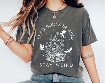 Camiseta "Lee libros, sé amable, mantente diferente", Comfort Colors® Celestial Book Lover Tee, Camiseta para amantes de los libros, Regalo para ratones de biblioteca