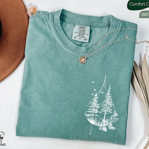 Woodland Comfort Colors® T-Shirt, Minimalist Fairycore Shirt, Cottagecore T-Shirts, Forest Nature Lover Gifts, Nature Theme Shirt