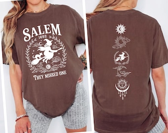 T-shirt Salem They Missed One Comfort Colors®, T-shirt sorcière d'Halloween, T-shirt Salem 1692, Tenue de sorcière effrayante, Fêtes de Salem