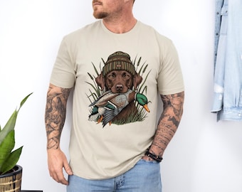 Duck Hunting Dog T-Shirt, Hunting Season Shirt, Waterfowl Retriever Crewneck, Goose Hunting Gift for Hunters and Outdoorsmen, Hunter Dog Tee