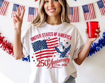 Maglietta Comfort Colors® per il 250° anniversario dell'America, maglietta per i 250 anni degli Stati Uniti, maglietta We The People, maglietta vintage per il Giorno dell'Indipendenza, bandiera patriottica degli Stati Uniti
