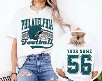 Custom Philadelphia Football T-Shirt, Vintage Style Philadelphia Shirt, Philadelphia Fans Tee, Philly Football Shirt, Philadelphia, Fan Tee