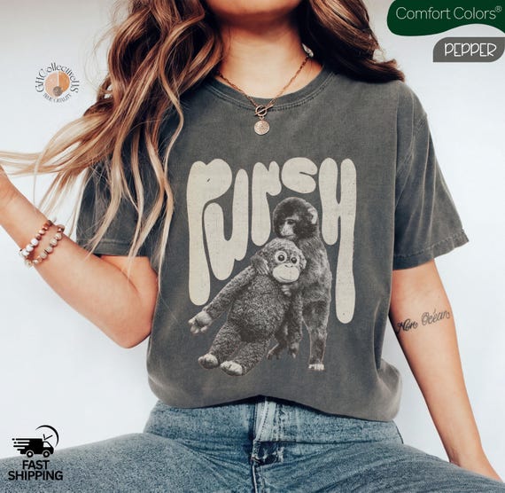 Monkey Punch Comfort Colors® T-Shirt, Baby Monkey Holding Plush Toy, Baby Monkey Punch Shirt, Trendy Shirt, Trend Viral Baby Monkey Tshirt
