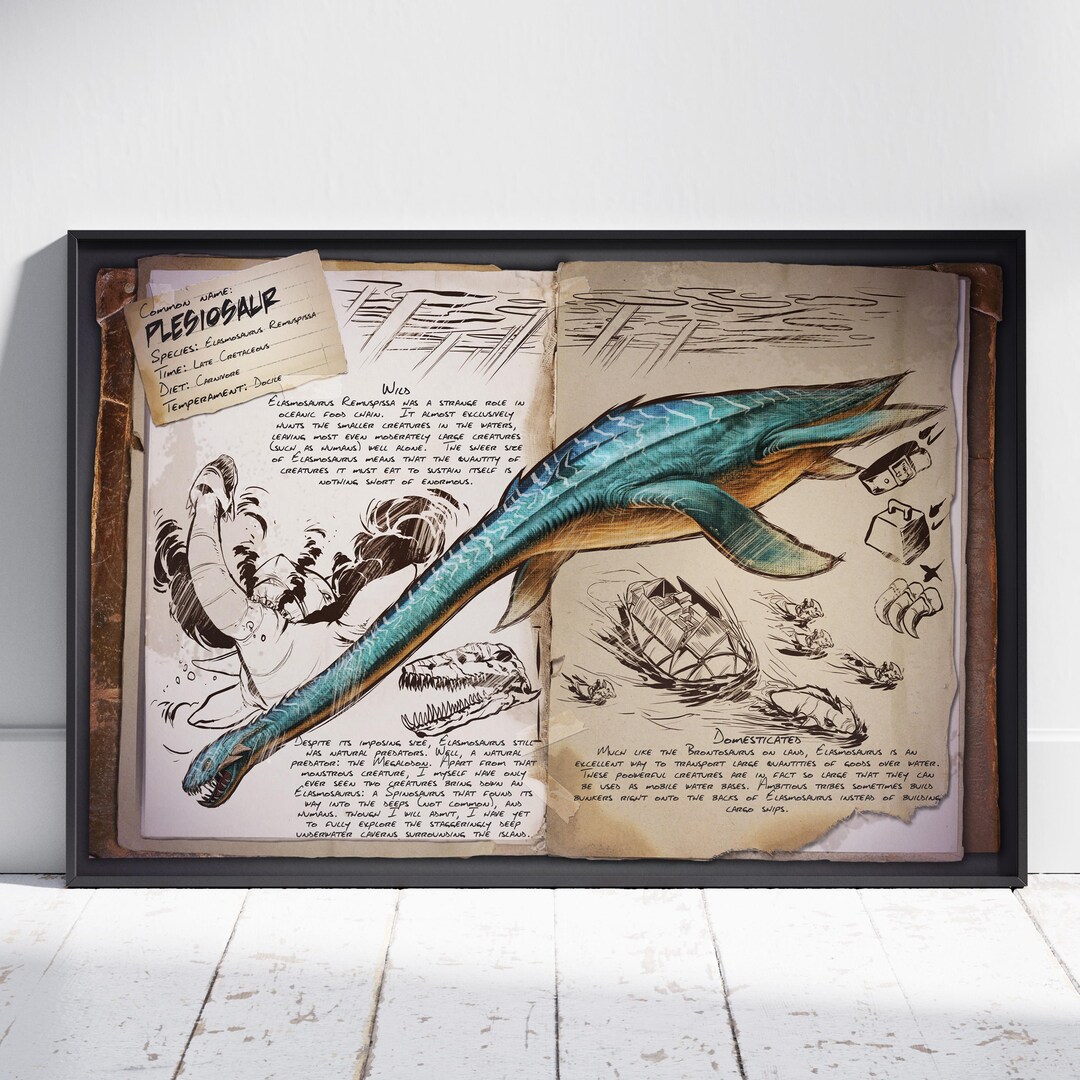 Ark Survival Evolved Poster | Game Bestiary Art Print | Dino Notebook ...