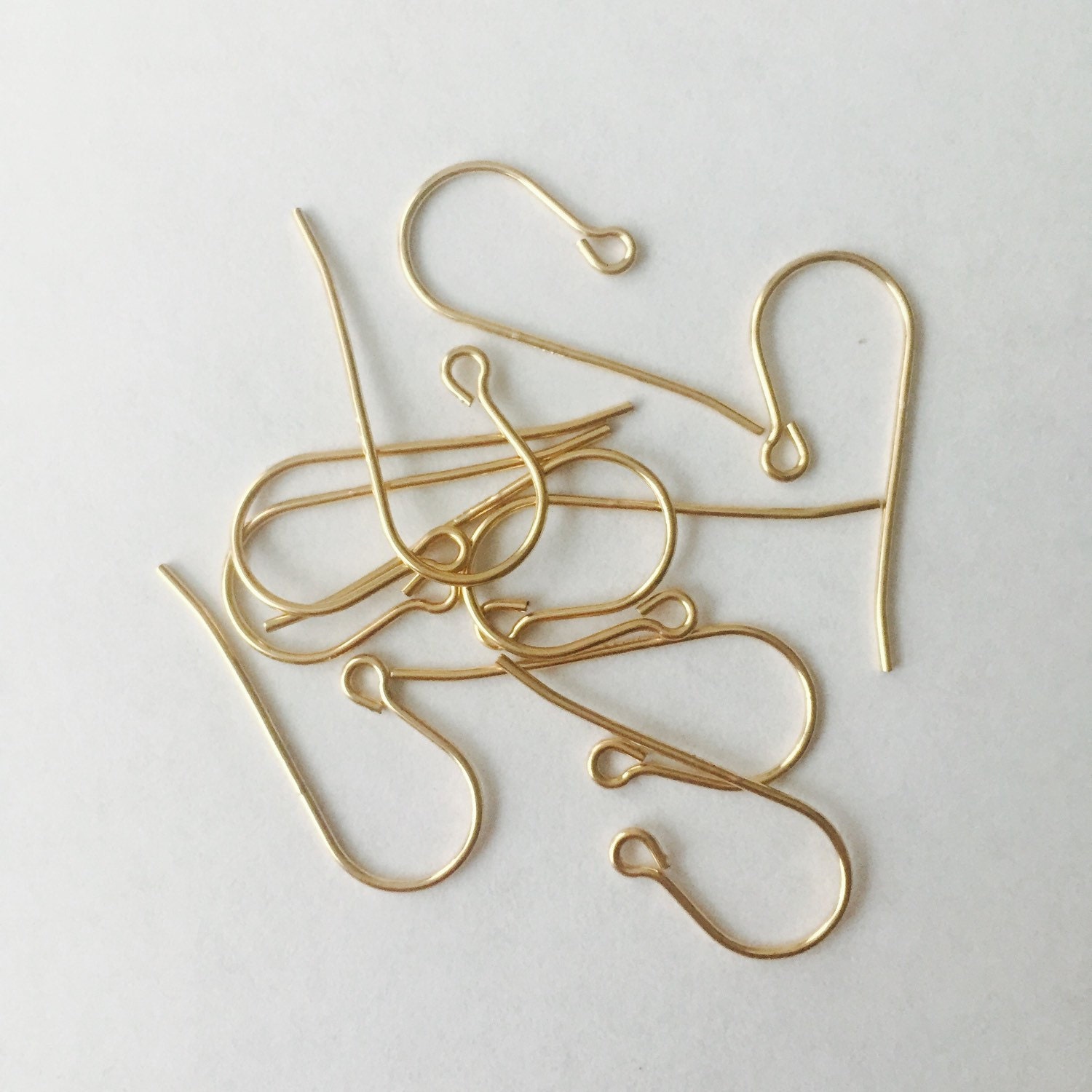 14K Gold Yellow 10x20mm Plain Fish Hook Earwire Earring