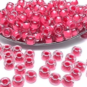 6/0 (4.0mm) | Pink Lined Carnation | Japanese Glass Seed Beads | Miyuki Rocailles | 6-208 | Variety of pack sizes available
