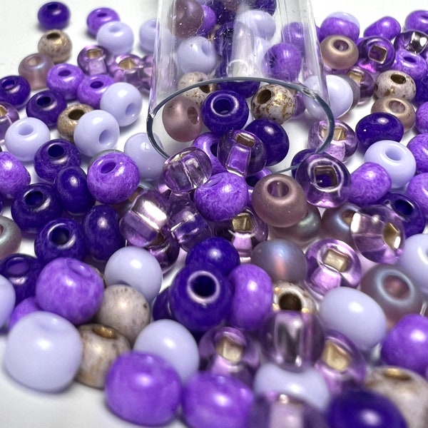 NEW!!! Pretty in Purple Custom Mix | Preciosa Seed Beads 6/0 (4.1mm) | Round Rocailles | 24g Tube