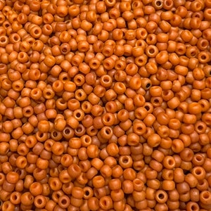 Toho Seed Beads 11/0 (2.2mm) | Semi-glazed Orange | Round Rocailles | 11-2611F | 4.5gm or 22.5gm Tube