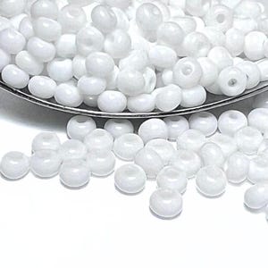 6/0 (4.1mm) | Opaque White | Czech Glass Seed Beads | Preciosa Ornela Rocailles | 6-03050 | Variety of pack sizes available