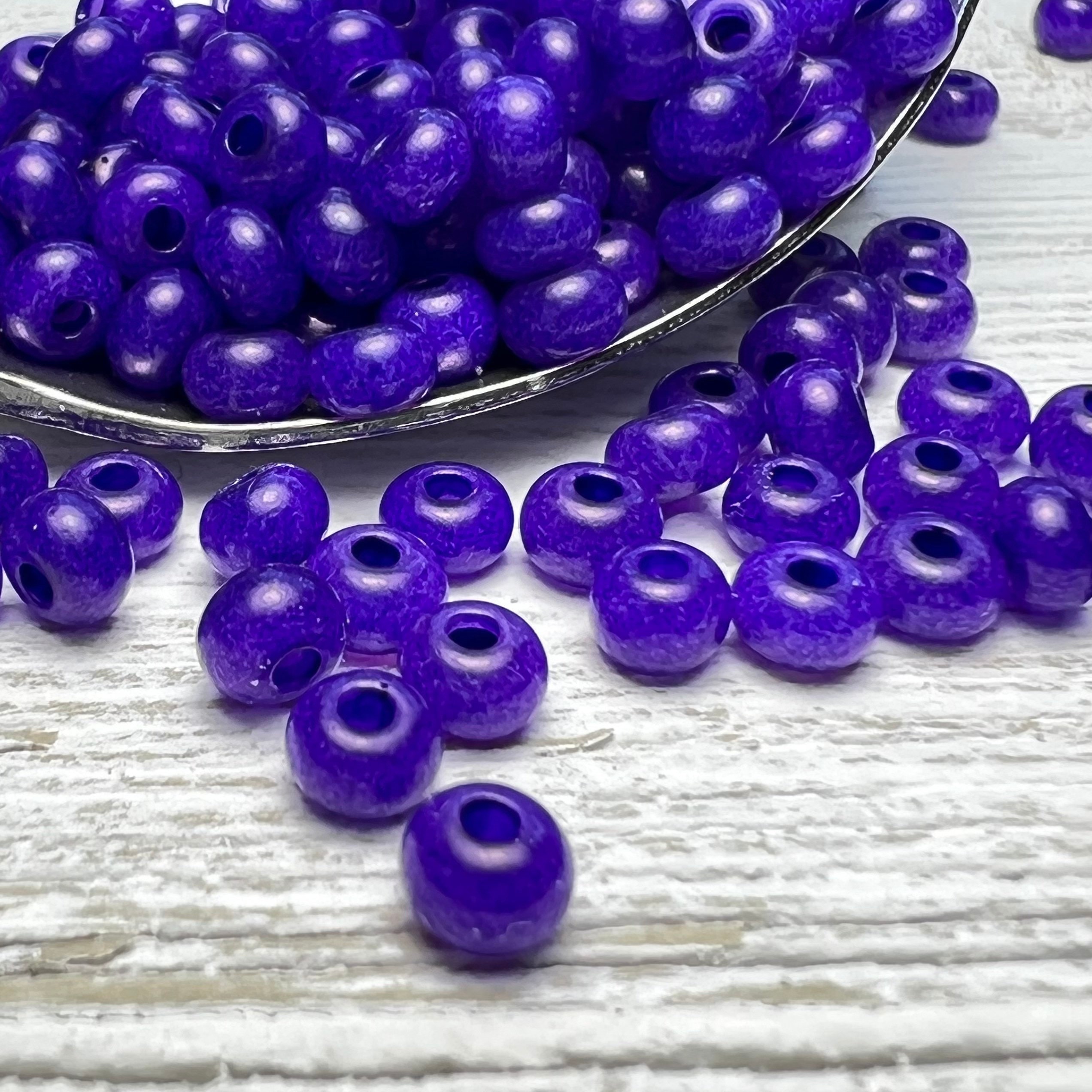 Czech Glass Seed Beads Size 6/0 (4.1mm)  BLACK MATTE  Loose 50 Grams