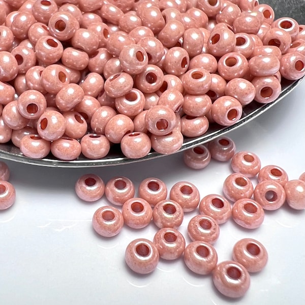 8/0 (2.9mm) | Pink Luster | Czech Glass Seed Beads | Preciosa Ornela Rocailles | #07631 | 5gm / 24gm tube