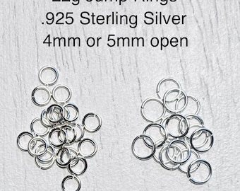 22g Sterling Silver Open Jump Ring | .925 Silver | Variety of pack sizes available