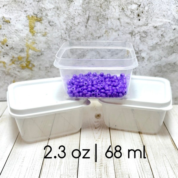 2.3 oz (68ml) Plastic Storage Container with Lid Sold Individually or in Sets | Square