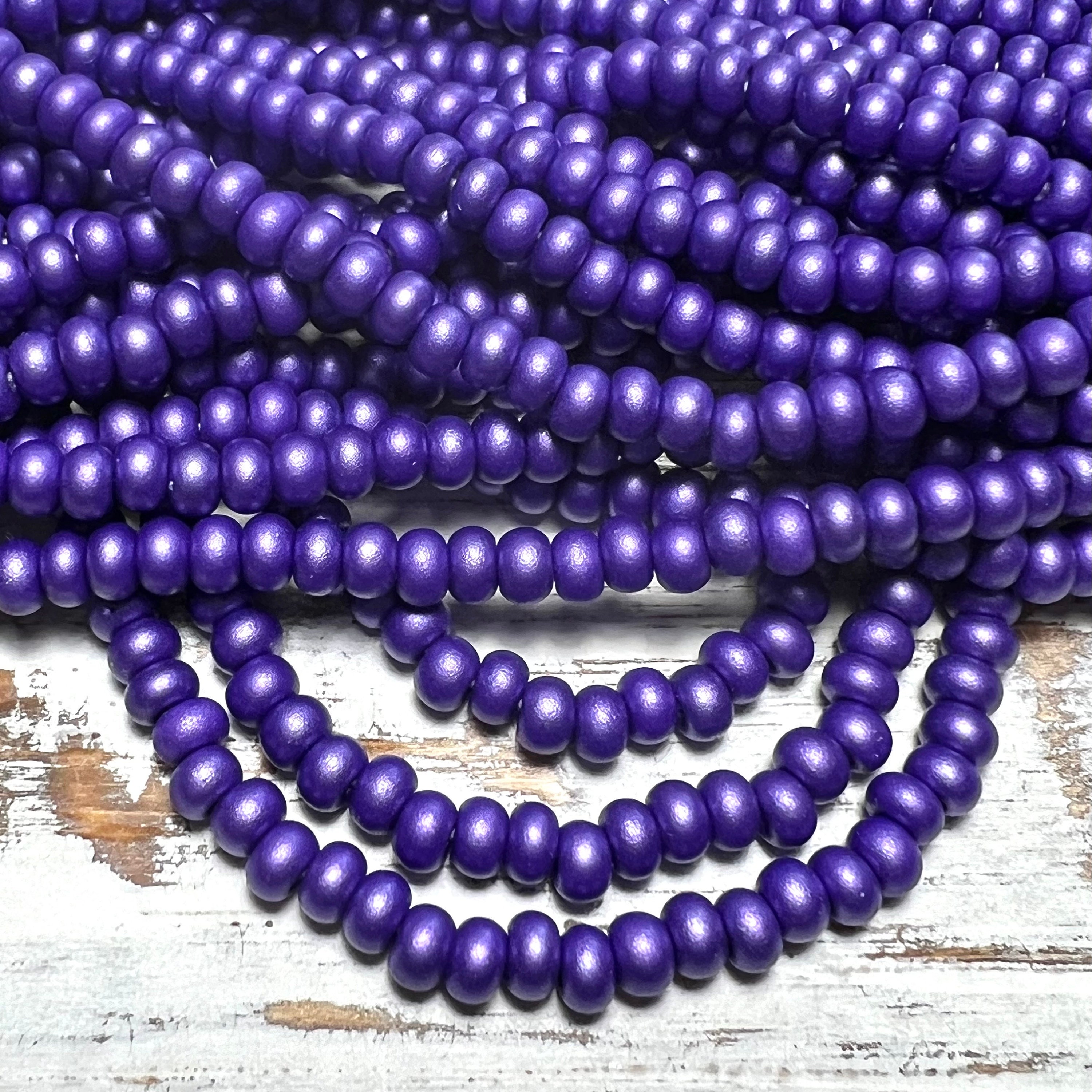 10-22M15, Czech 22g Matte PermaLux Dyed Chalk Dk Violet 10-22M15, Czech 22g Matte PermaLux Dyed Chalk Dk Violet