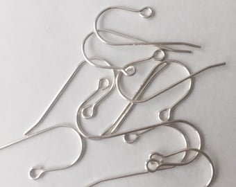 20 Gauge Sterling Silver Earring Hooks, Sterling Silver Ear Wires, Sterling Silver Ear Hooks, Sterling Silver French Hooks