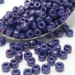 6/0 Matubo | Royal Blue Nebula - Lustre Coated | Czech Seed Beads | 6-33050-15001