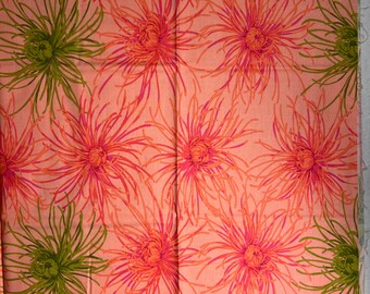 OOP Martha Negley Floral Cotton Fabric Yardage Large Scale SPIDER MUMS