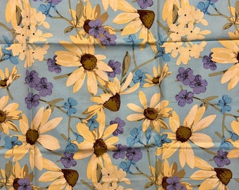 OOP Martha Negley Floral Cotton Fabric Yardage YELLOW CONEFLOWERS