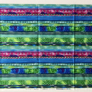 DOGS & DOGGIES - Fancy Stripes in Blues and Greens - 2015 Laurel Burch Fabric - Half Yard