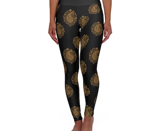 Accent Gold High-Waist Yoga Leggings