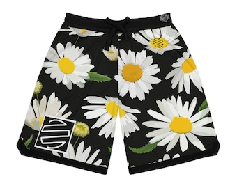 Pantalones cortos de baloncesto con estampado de margaritas florales