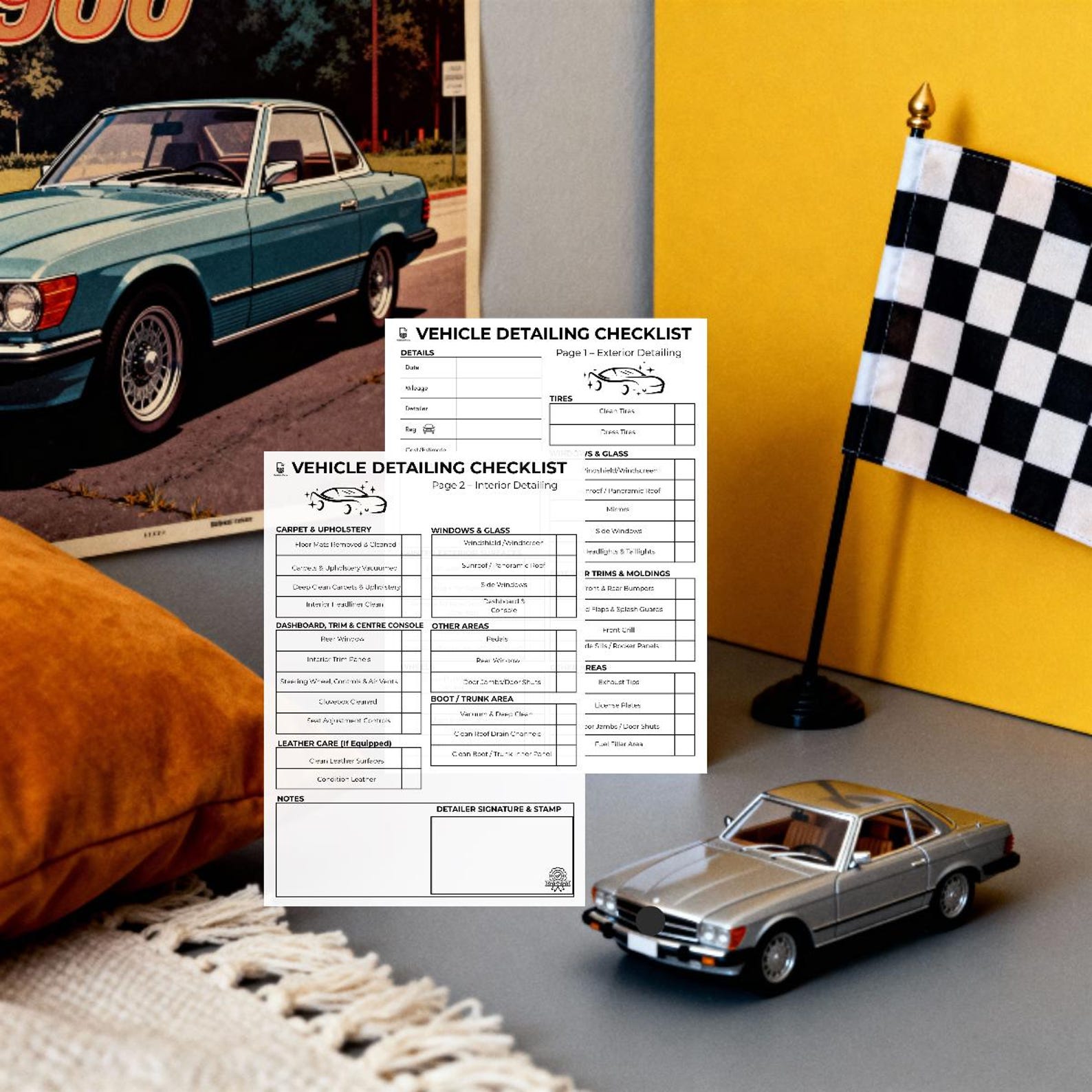 Car Detailing Checklist Printable | Interior & Exterior Cleaning Guide ...