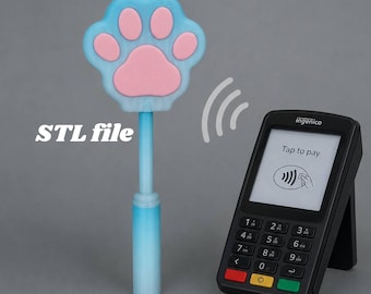 Cat Paw creditcardbetaling Want STL, kawaii contactloze kaarthouder
