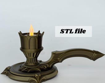 Candelabro gótico STL, candelabro medieval para impresión 3D