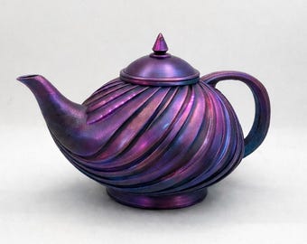 Art Deco Swirl-theepot STL, decoratief woonobject
