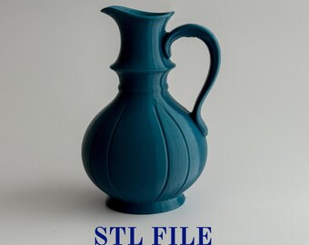 Gothic Narrow Neck Jug STL file, Medieval Pitcher Vase 3D Print