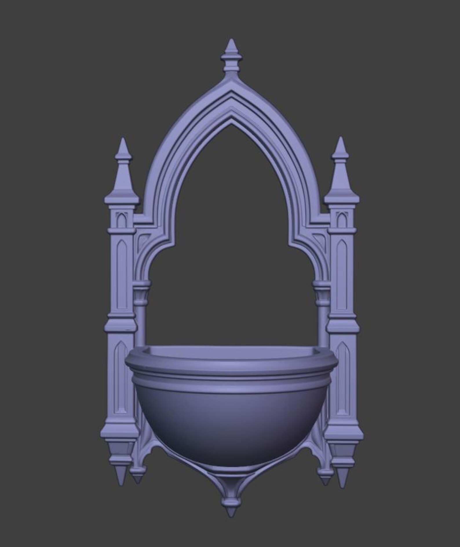 Gothic Holy Water Font, Cathedral Wall Decor thumbnail 9
