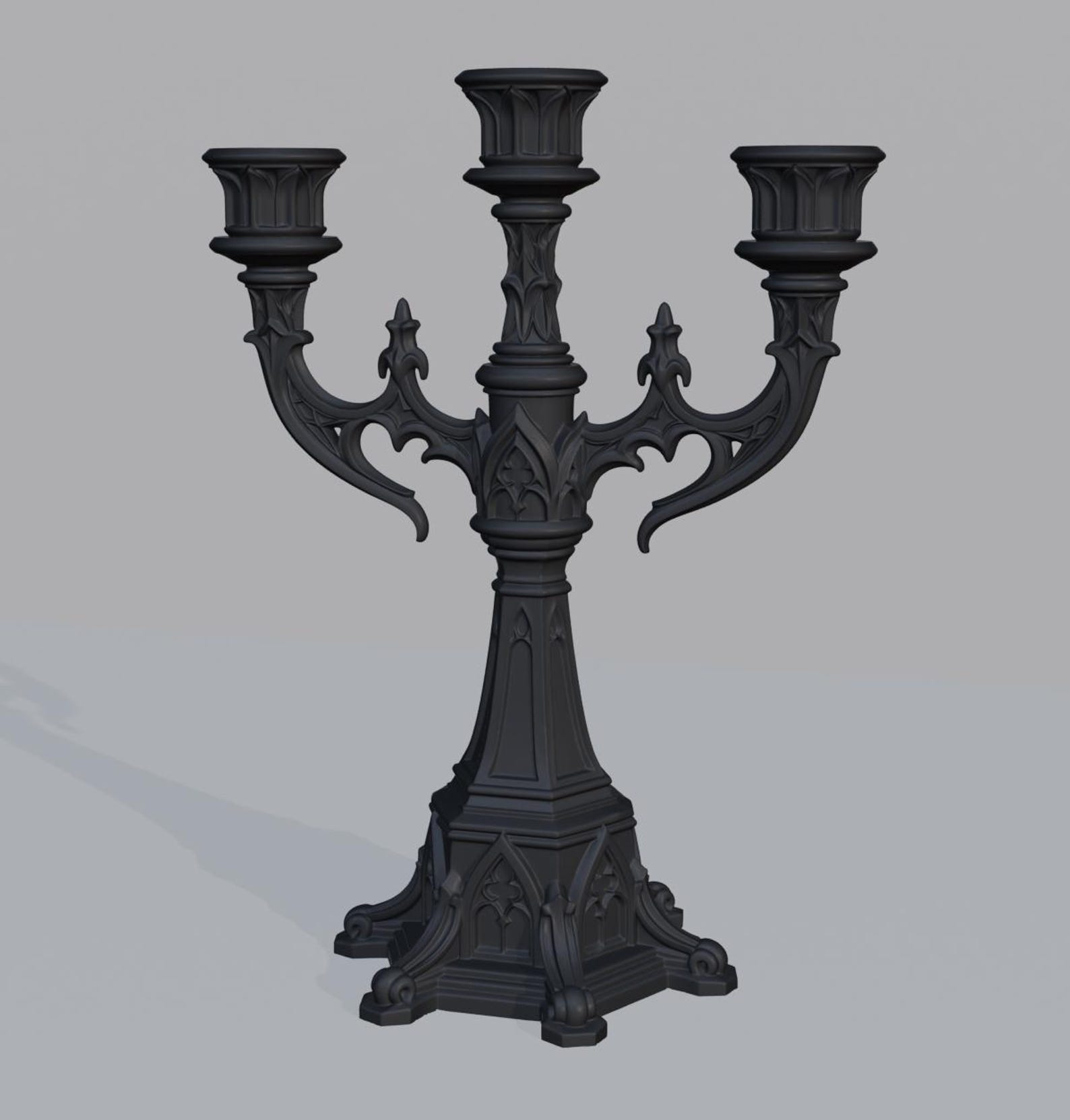 Gothic Candelabra, 3 Arm Candle Holder thumbnail 4