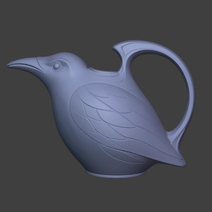 Raven Watering Can STL, Gothic Cottagecore Garden Decor image 8