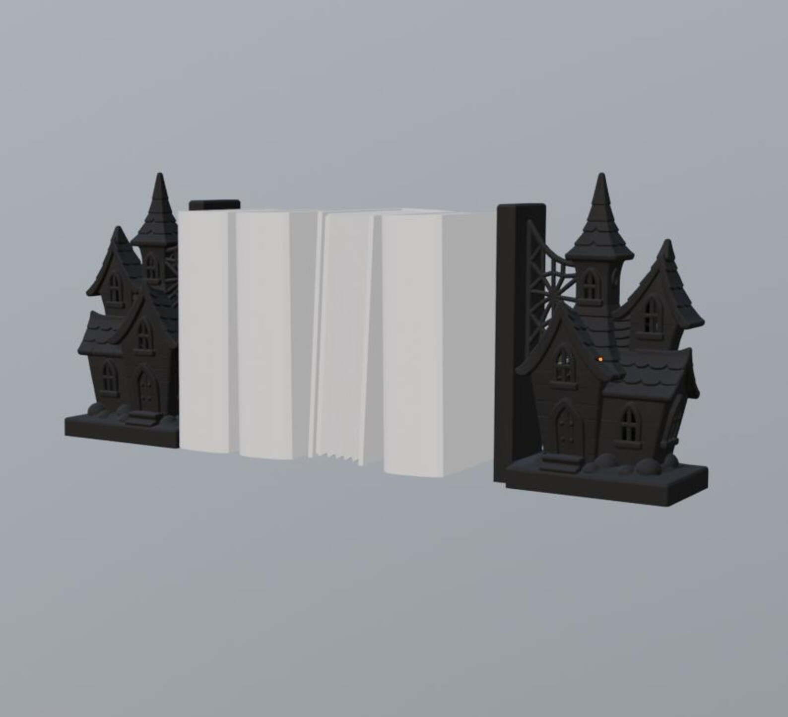 Witch House Bookend - Illuminated Gothic Bookend thumbnail 4