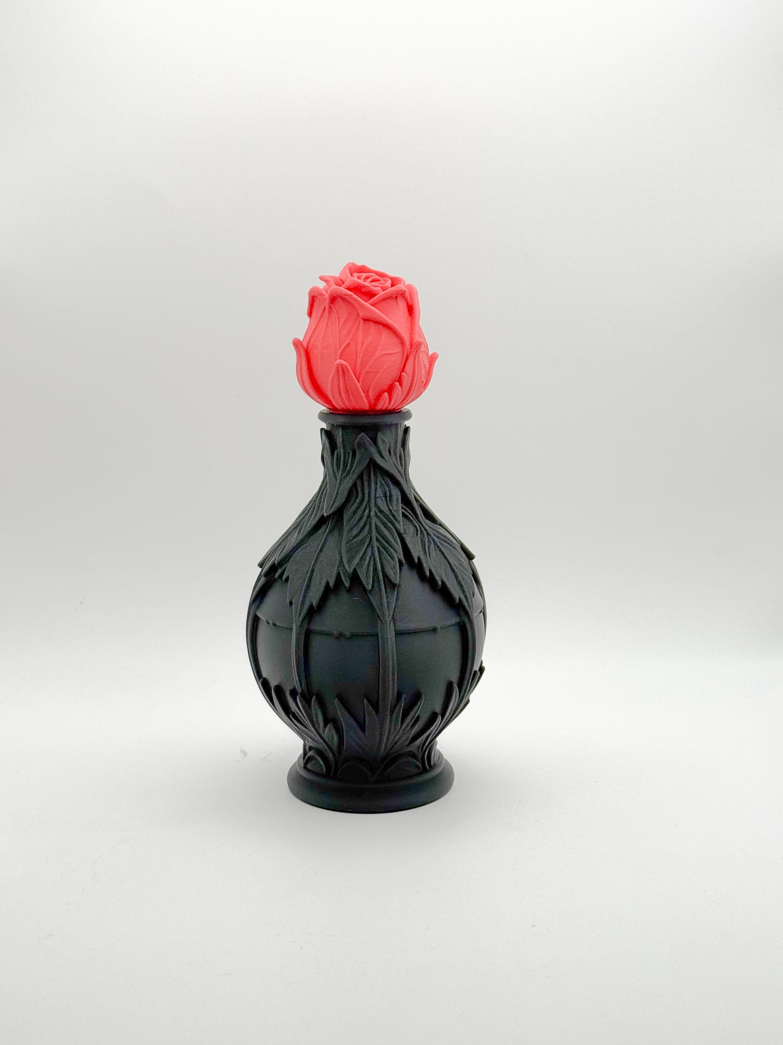 Black Rose Potion Bottle / Gothic Fantasy Decor Vase thumbnail 2