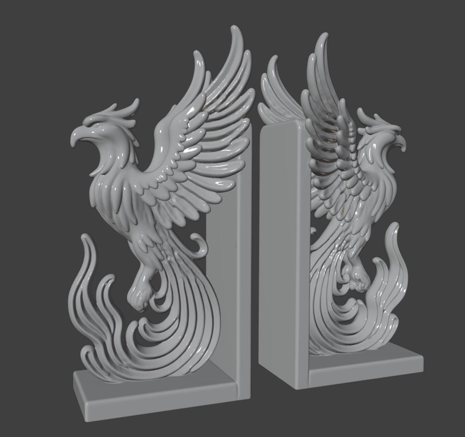 Phoenix Bookends - Fantasy Fire Bird Book Stoppers thumbnail 7