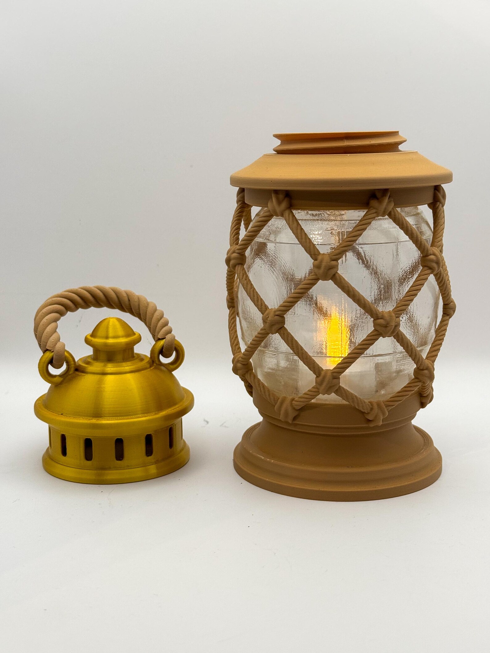 Pirate Rope Lantern, Nautical Coastal Decor Lantern thumbnail 3