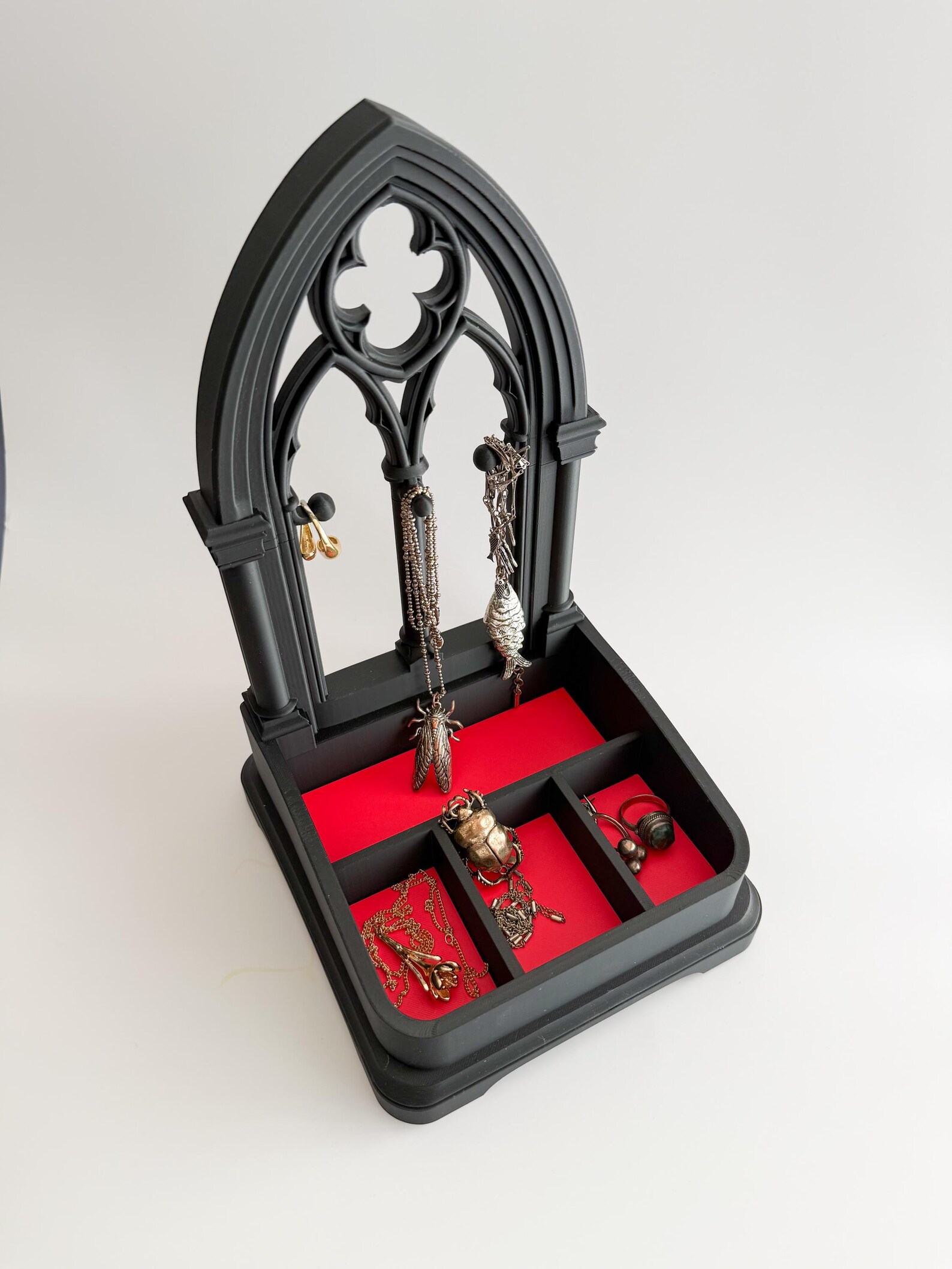 Gothic Jewelry Organizer / Dark Academia Ring & Earring Stand thumbnail 3