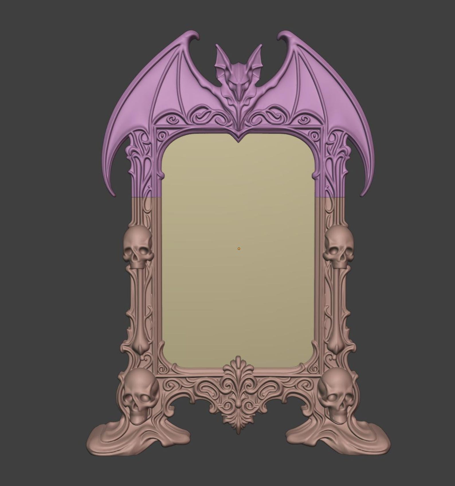 Gothic Bat Frame, Vampire Frame with Skulls thumbnail 7
