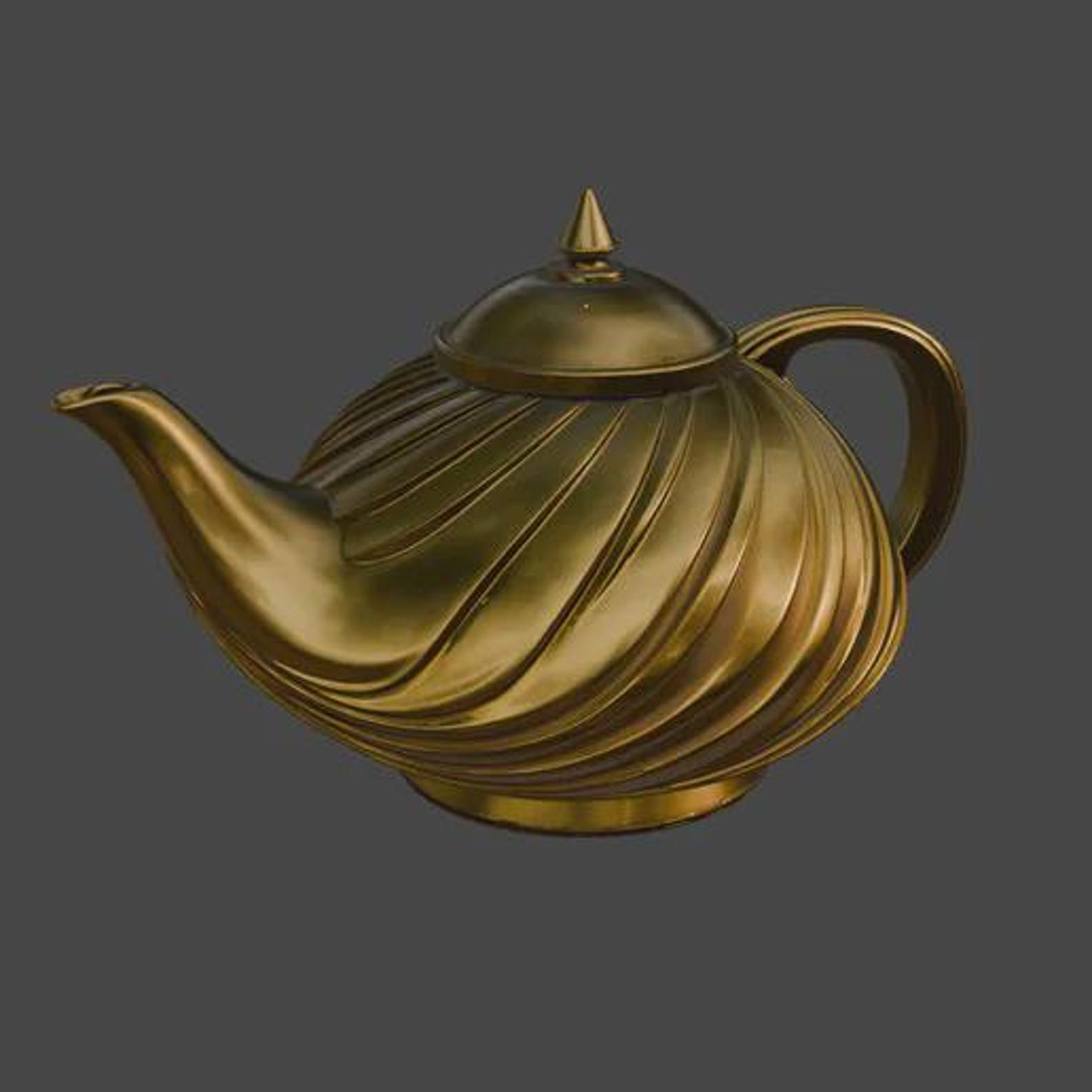 Art Deco Swirl Teapot, Decorative Home Object thumbnail 7