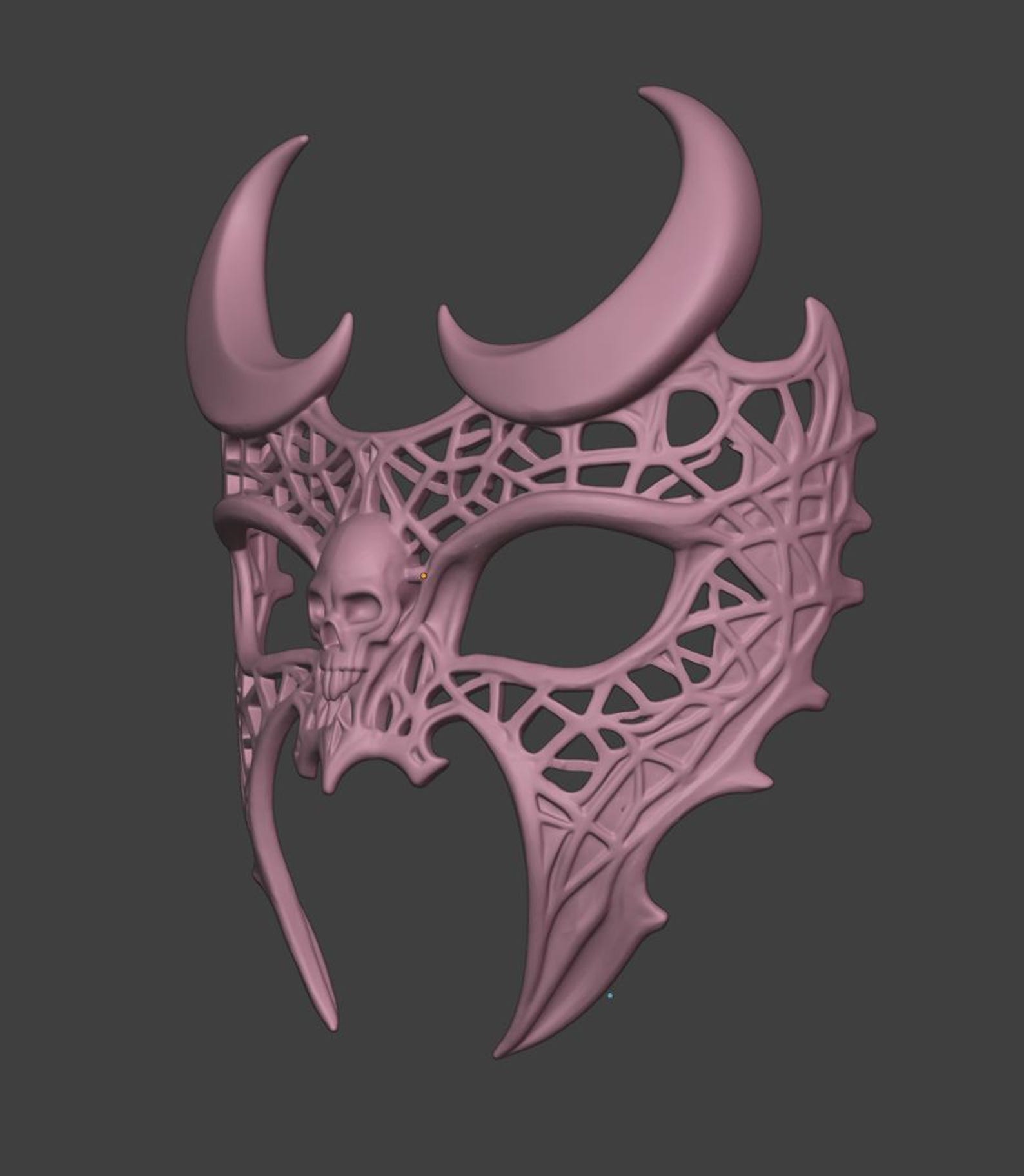 Moonveil Lattice Mask, Gothic Demon Mask thumbnail 7